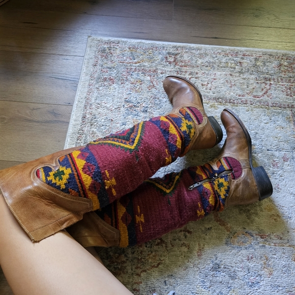 Colorful Patterned Knee-High Boots - Picture 9 of 16